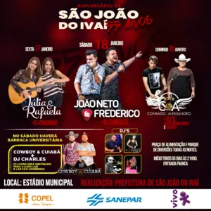 Começa hoje a festa de aniversário de São João do Ivaí