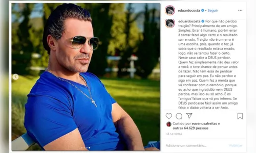 
							Eduardo Costa xinga a ex em entrevista 
						
						