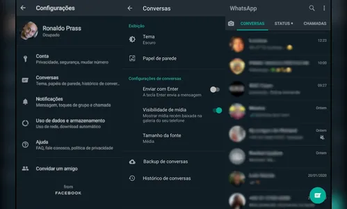 Modo escuro no WhatsApp já está disponível para os usuários de versão beta