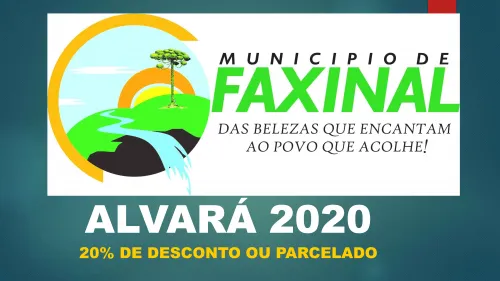 Prefeitura de Faxinal lança alvará 2020 com 20% de desconto