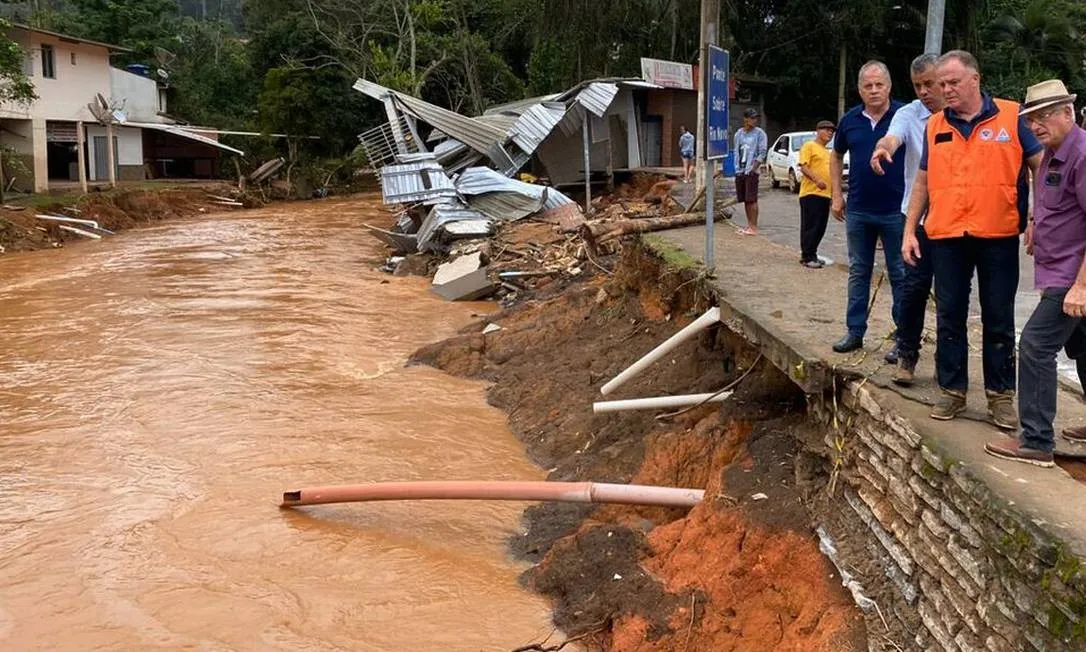 Município de Alfredo Chaves foi um dos mais afetados pela chuva no Espírito Santo Foto: GovES Município de Alfredo Chaves foi um dos mais afetados pela chuva no Espírito Santo (GovES)