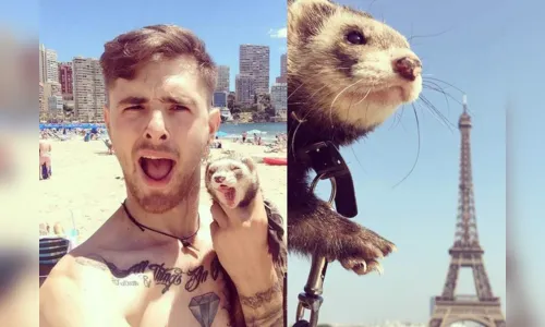 
							Jovem vende tudo que tem e viaja o mundo com furão
						
						