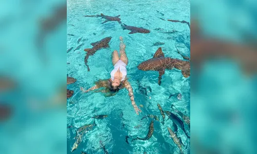 Blogueira é mordida por tubarão ao tirar foto ousada