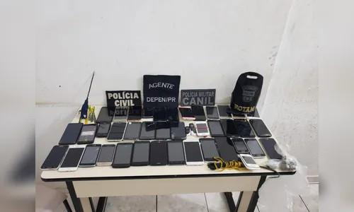 Polícia apreende 43 celulares, serras, facas e maconha durante vistoria no minipresídio de Apucarana