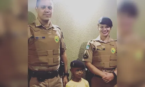 Policiais militares aparecem de surpresa em aniversário de criança que sonha em ser PM, em Apucarana