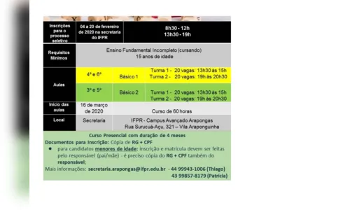 
							IFPR oferta curso gratuito de inglês básico, no campus de Arapongas
						
						