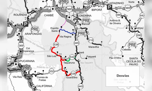 PR-445 será interditada para detonação de rochas