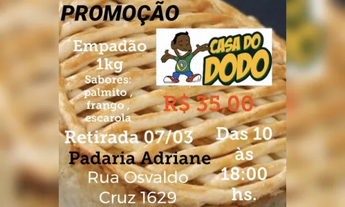 Casa do Dodô, de Apucarana, realiza promoção de empadão em março 