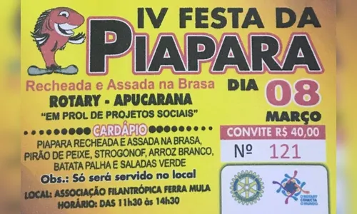 Rotary Clube de Apucarana promove a IV Festa da Piapara 