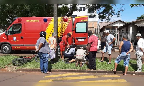 Menino de 14 anos fica ferido após cair de bicicleta, em Ivaiporã