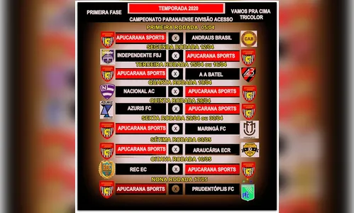 Apucarana Sports estreia em abril na segundona do Campeonato Paranaense