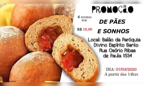Igreja de Apucarana realiza tradicional promoção de sonhos e pães neste sábado (7) 