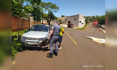 Acidente no Jardim Trabalhista em Apucarana deixa motociclista ferido