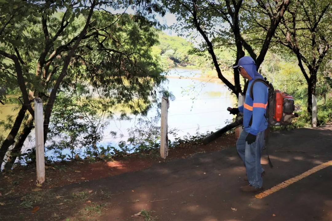 Prefeitura realiza limpeza no Parque dos Pássaros, em Arapongas