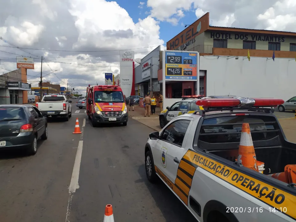 Motociclista sofre ferimentos após acidente em Apucarana