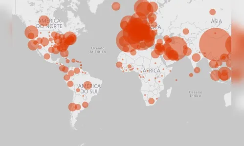 Mapa mostra casos de coronavírus no mundo em tempo real; veja