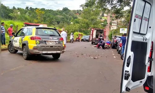 Motociclista fica ferido em acidente na Rua Emilio Ganzert, em Ivaiporã