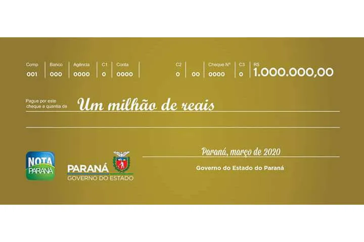 Primeiro milhão do Nota Paraná é entregue sem público