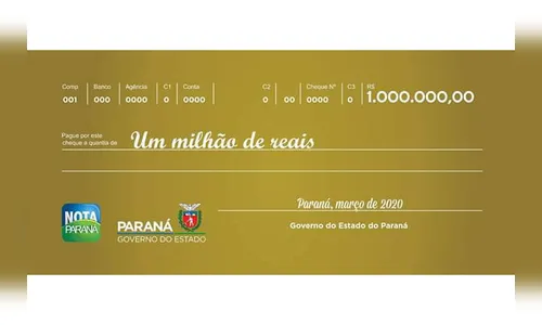 Primeiro milhão do Nota Paraná é entregue sem público