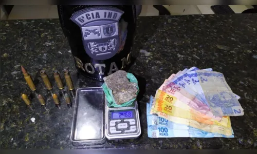 Rotam prende suspeito por tráfico de drogas e posse irregular de munição, em Ivaiporã