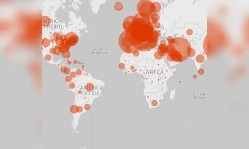 Mapa mostra casos de coronavírus no mundo em tempo real; veja