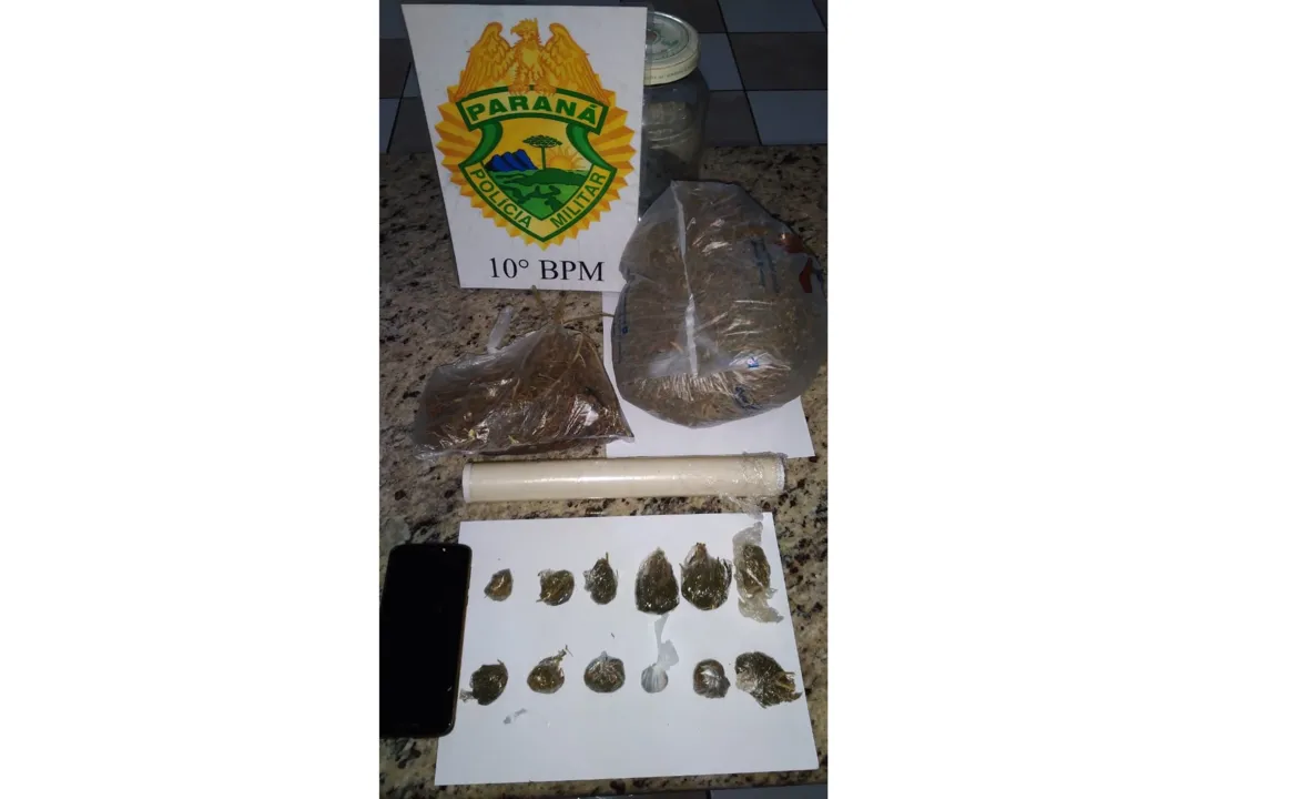 PM de Apucarana apreende maconha e prende jovem no residencial Interlagos