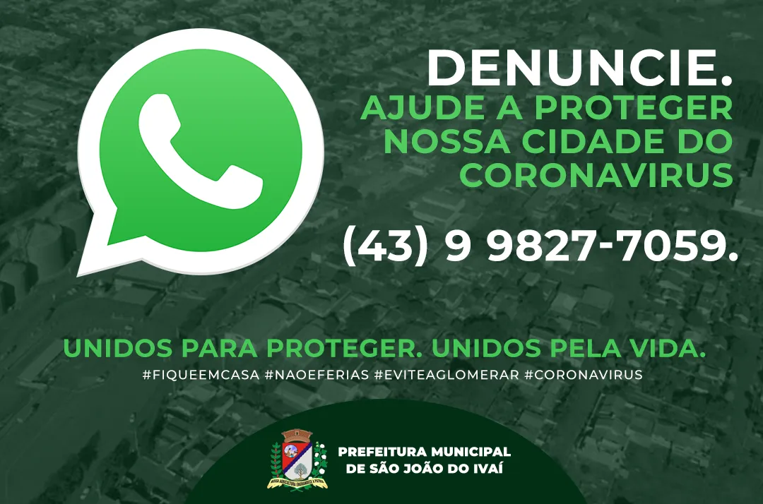 Secretaria de Saúde de São João do Ivaí disponibiliza WhatsApp para denúncias