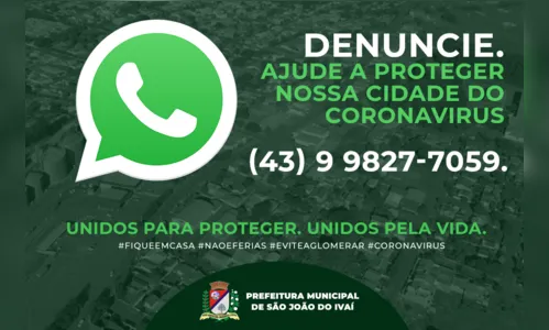 Secretaria de Saúde de São João do Ivaí disponibiliza WhatsApp para denúncias