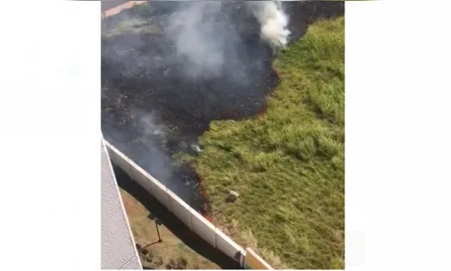 Incêndio em terreno mobiliza bombeiros em Apucarana neste sábado; assista