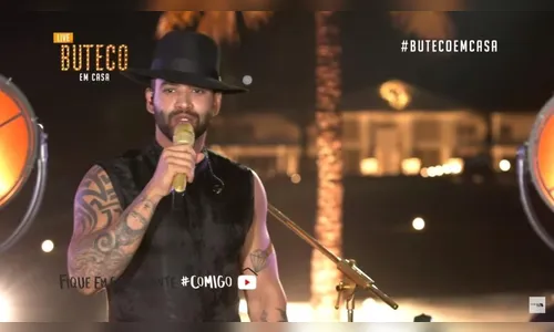 Gusttavo Lima faz show ao vivo em casa, arrecada mais de R$ 100 mil e 50 toneladas de alimentos 