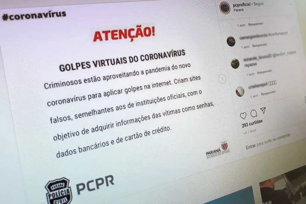 Polícia alerta população sobre golpes virtuais durante a pandemia