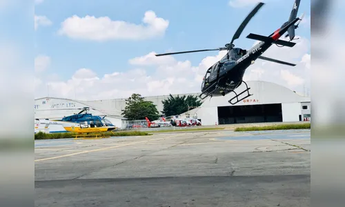 Helicóptero da PRF leva testes de Covid-19 para o Sul do país