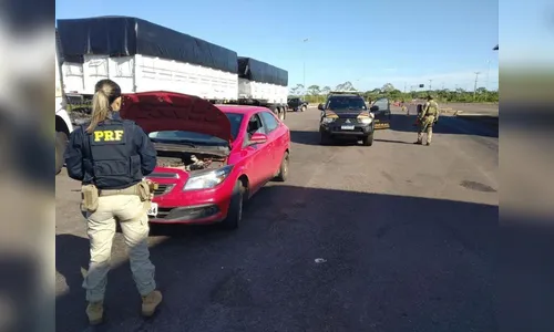 PRF recupera dois carros roubados e apreende 409 quilos de maconha