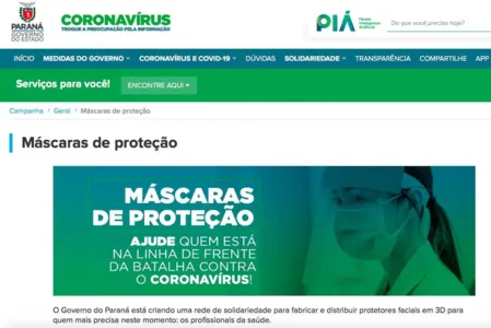 Governo ativa sistema de conexão e distribuição de máscaras 3D