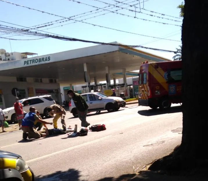 Motociclista tem fratura exposta em acidente na Barra Funda em Apucarana