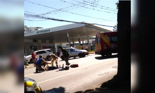 Motociclista tem fratura exposta em acidente na Barra Funda em Apucarana