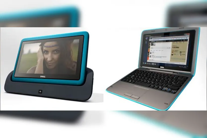   'Inspiron Duo' pode ser usado como tablet ou netbook.  