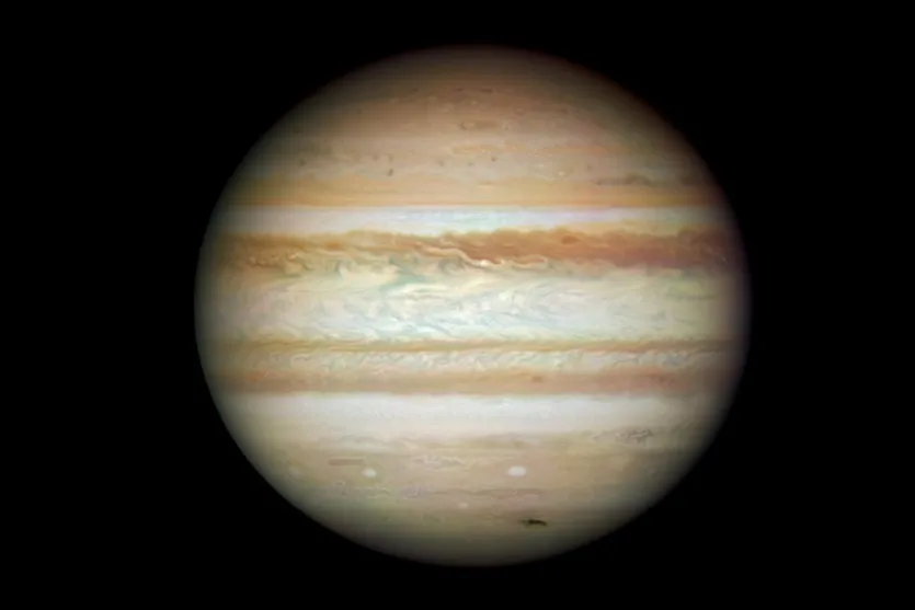   Planeta Júpiter fotografado pelo telescópio Hubble 