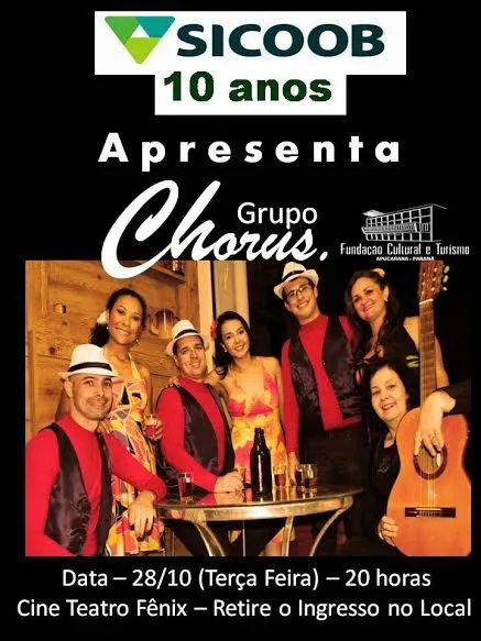 Grupo Chorus encerra Outubro Rosa com música em Apucarana - Imagem: Reprodução