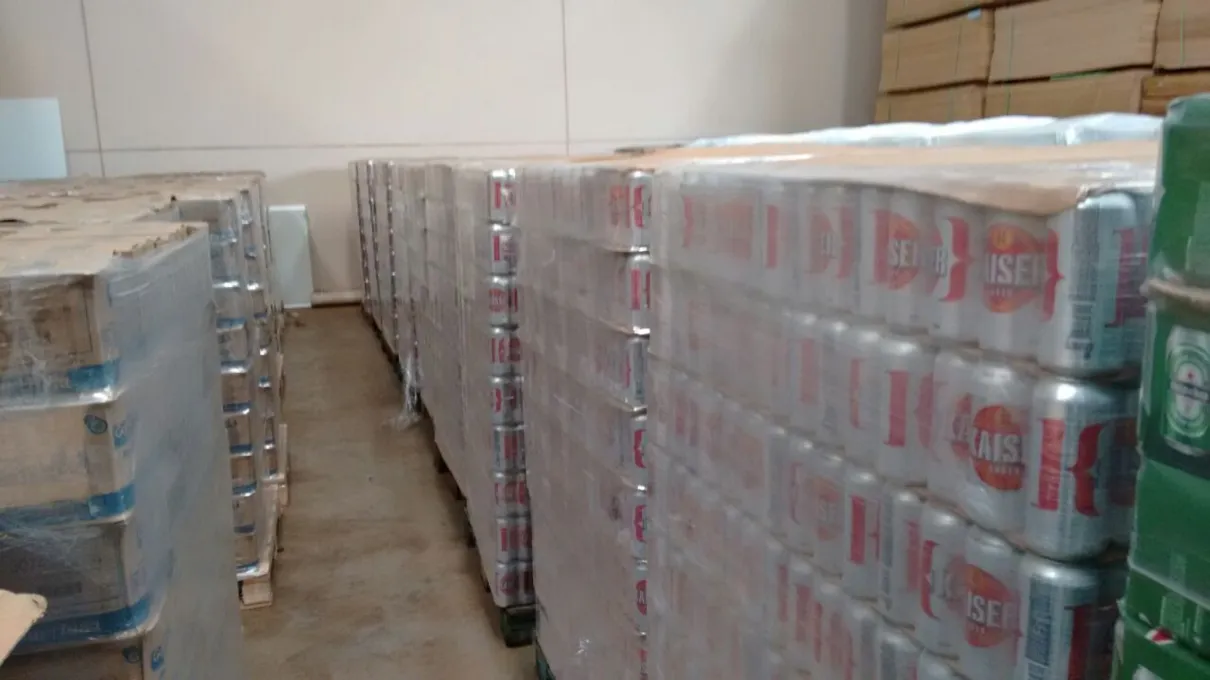 Cervejas apreendidas pela PM em Arapongas