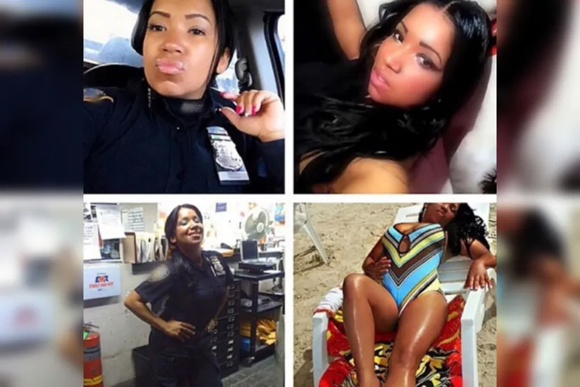  A conta "blueline_beauties" no Instagram reúne dezenas de fotos de policiais de uniforme em poses sexy - Foto: Divulgação Instagram 