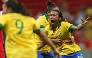 Marta fez os três gols de virada no jogo contra os Estados Unidos no último jogo - Divulgação/EBC