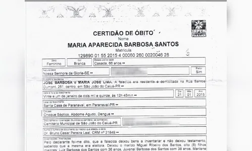 Idosa morre em hospital de Paranavaí após contrair dengue