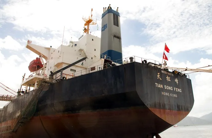  A embarcação graneleira Tian Song Feng, vinda da Índia, irá carregar 61,7 mil toneladas de soja em grãos com destino a Tailândia - Foto: André Kasczeszen/APPA
