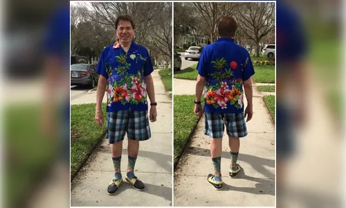 Filha fotografa Sílvio Santos com look inusitado