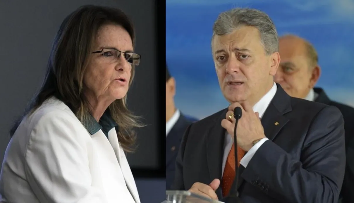 À esquerda a ex-presidente da Petrobras, Graça Foster, à direita novo presidente da estatal, Aldemir Bendine (Foto: montagem/ arquivo)