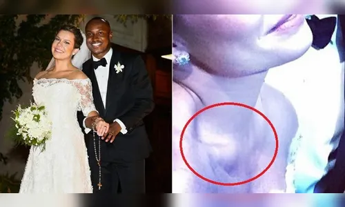 Imagem de Jesus Cristo aparece em foto de casamento de Fernanda Souza e Thiaguinho