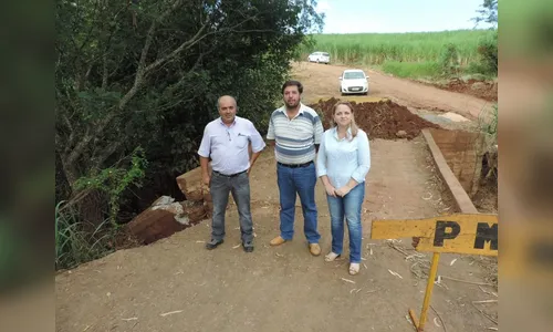Prefeitos se unem para reformar ponte sobre o Córrego Acaju 
