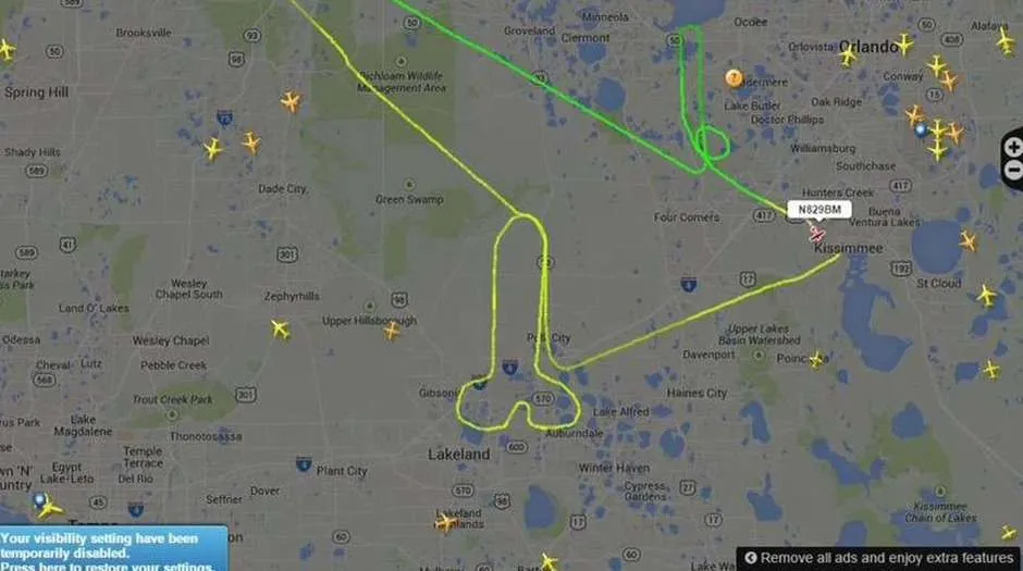 Mensagem fálica no ar: piloto desenhou pênis durante voo Foto: Twitter