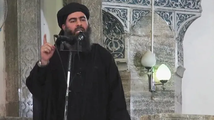 Imagem tirada de um vídeo mostra o líder do grupo jihadista Estado Islâmico do Iraque e do Levante, Abu Bakr al Baghdadi(AP/VEJA)